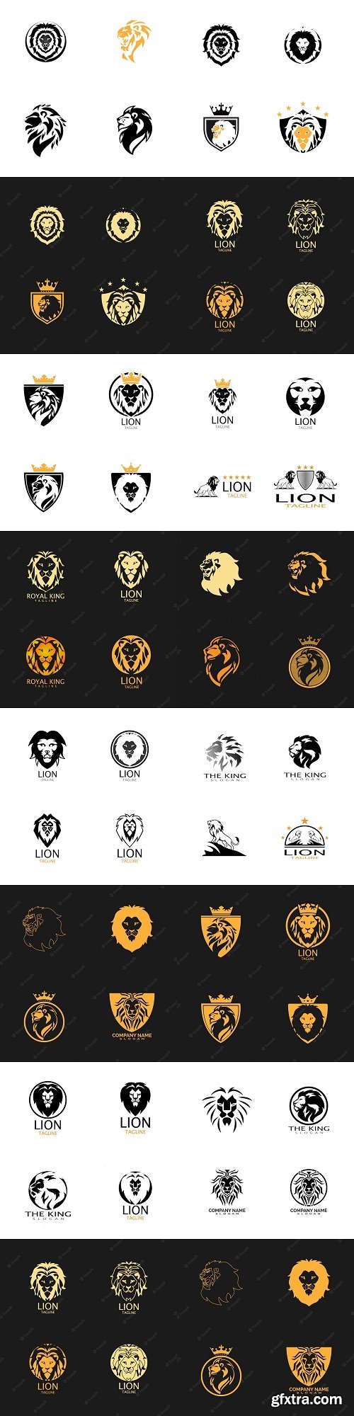 Lion head logos template vectors