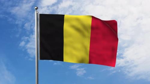 Videohive - Flag of Belgium with Sky Background - 38861251 - 38861251