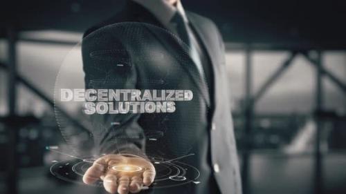 Videohive - Decentralized Solutions with Hologram Businessman Concept - 38861828 - 38861828