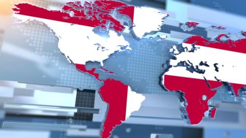 Videohive - Denmark Flag Inside The Shape Of World Map Transition - 38864397 - 38864397