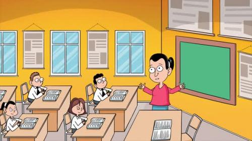 Videohive - Teacher Talking And Students Listening In Classroom 4K - 38867142 - 38867142