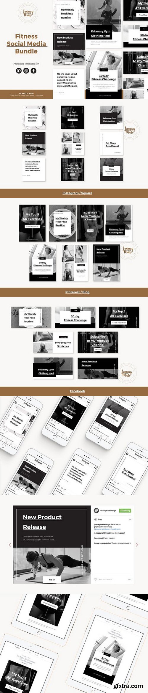 Fitness Social Media Template Bundle