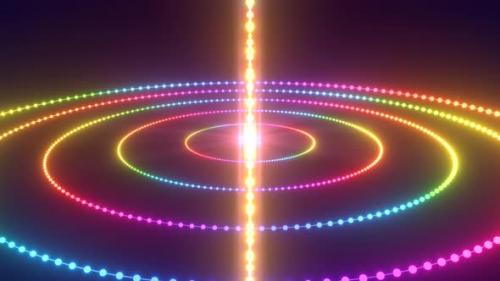 Videohive - Abstract Rotating Rainbow Spectrum Rings Glowing Future Neon Lights - 4K - 38849067 - 38849067