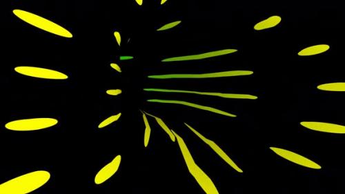 Videohive - Yellow and Green Stripes in Black Tunnel - 38857241 - 38857241