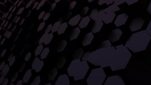 Videohive - Dark Black Hexagonal Mosaic Wawe Surface Seamless Animation - 38857307 - 38857307