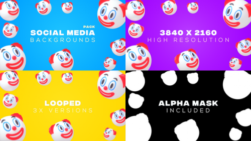 Videohive - Clown Emojis Frame Backdrops Pack - 38857604 - 38857604