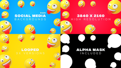 Videohive - Crazy Emojis Frame Backdrops Pack - 38857609 - 38857609