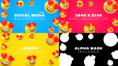 Videohive - Heart Eyes Emojis Frame Backdrops Pack - 38857620 - 38857620