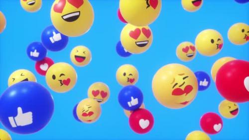 Videohive - Face Book Flying Emoji Reactions Loop - 38857633 - 38857633