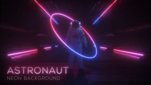 Videohive - Astronaut In Neon Glowing Tunnel - 38857639 - 38857639