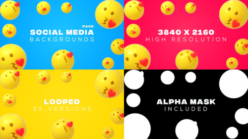 Videohive - Kissing Emojis Frame Backdrops Pack - 38857640 - 38857640