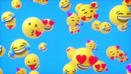 Videohive - Falling Emojis Backdrop Loop - 38857642 - 38857642