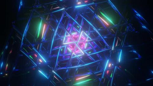 Videohive - Multicolor Neon Trippy Psychedelic Smile Face Seamless Loop VJ Tunnel 3D Vibrant Music Video - 38857647 - 38857647