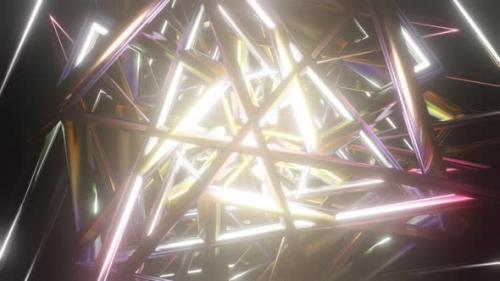 Videohive - Triangle Psychedelic Kaleidoscope Patterns Animation Geometric Colorful Background - 38857712 - 38857712