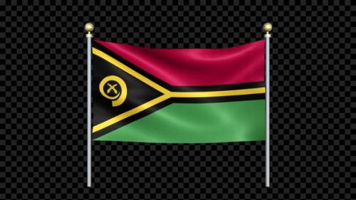 Videohive - Vanuatu Flag Waving In Double Pole Looped - 38864381 - 38864381