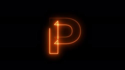 Videohive - Neon animation seamless Letter P . 4K video background. - 38865295 - 38865295