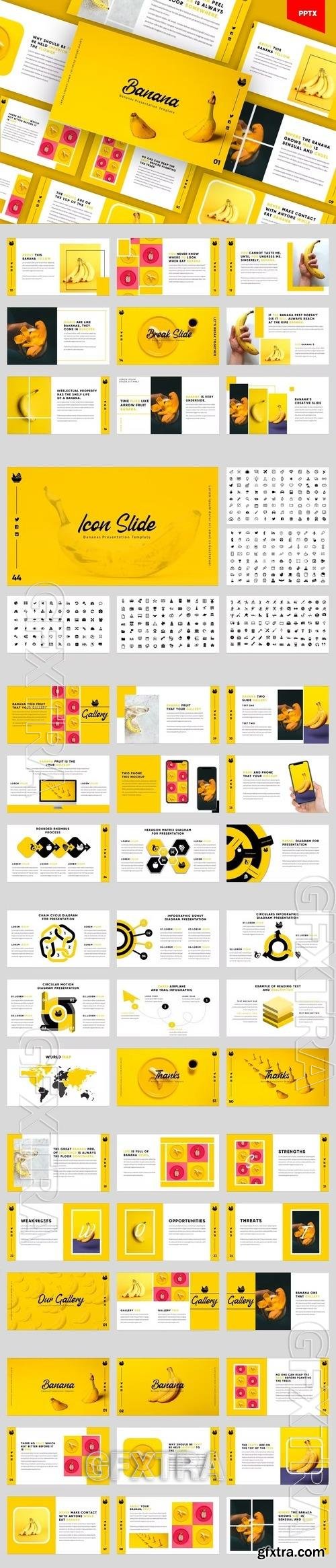 Banana - Fresh Fruit PowerPoint Template PVLGKPY