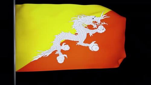 Videohive - Bhutan Flag Animation 4k - 38793723 - 38793723