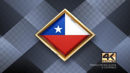 Videohive - Chile Flag Rotating Badge 4K Looping with Transparent Background - 38830290 - 38830290