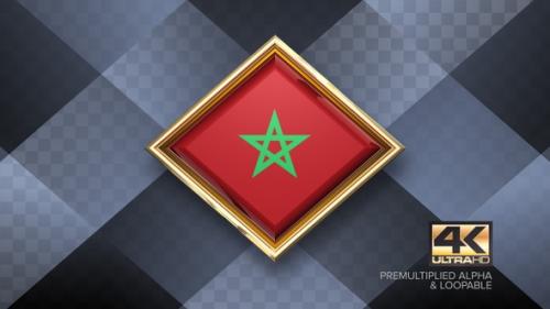 Videohive - Morocco Flag Rotating Badge 4K Looping with Transparent Background - 38830305 - 38830305