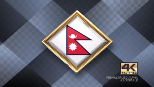 Videohive - Nepal Flag Rotating Badge 4K Looping with Transparent Background - 38830308 - 38830308