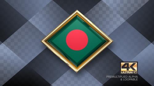 Videohive - Bangladesh Flag Rotating Badge 4K Looping with Transparent Background - 38830312 - 38830312