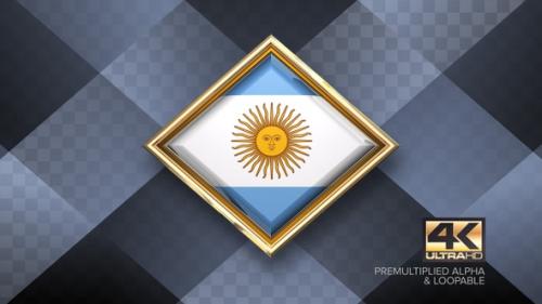 Videohive - Argentina Flag Rotating Badge 4K Looping with Transparent Background - 38830313 - 38830313