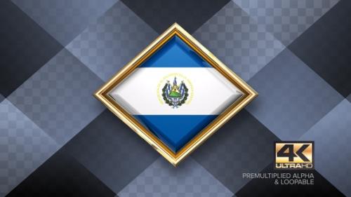 Videohive - El Salvador Flag Rotating Badge 4K Looping with Transparent Background - 38830317 - 38830317