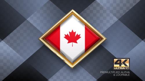 Videohive - Canada Flag Rotating Badge 4K Looping with Transparent Background - 38830321 - 38830321