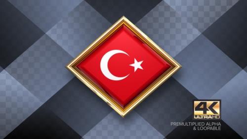 Videohive - Turkey Flag Rotating Badge 4K Looping with Transparent Background - 38830322 - 38830322
