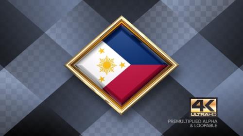 Videohive - Philippines Flag Rotating Badge 4K Looping with Transparent Background - 38830329 - 38830329