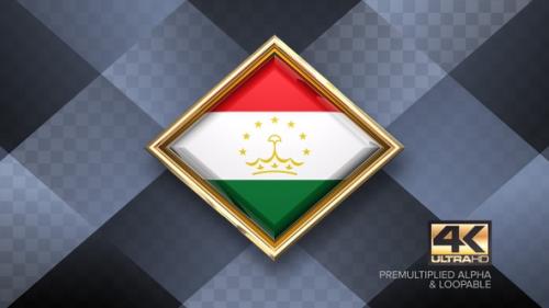 Videohive - Tajikistan Flag Rotating Badge 4K Looping with Transparent Background - 38830331 - 38830331
