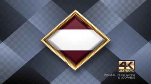 Videohive - Latvia Flag Rotating Badge 4K Looping with Transparent Background - 38830332 - 38830332