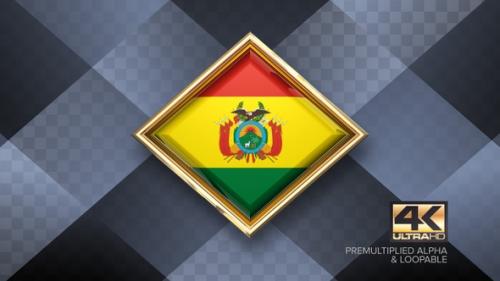 Videohive - Bolivia Flag Rotating Badge 4K Looping with Transparent Background - 38830334 - 38830334