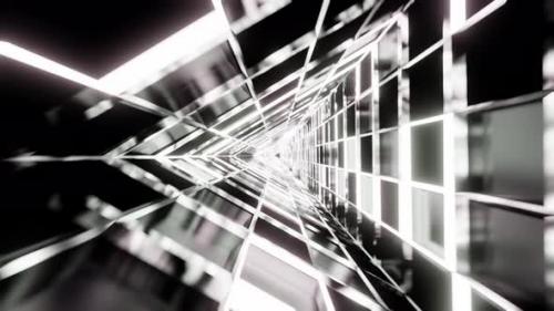 Videohive - Silver Metalic Grey Triangles Vj Loop Tunnel Background 4K - 38837714 - 38837714