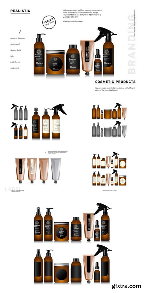 Cosmetic vector mockup bottle