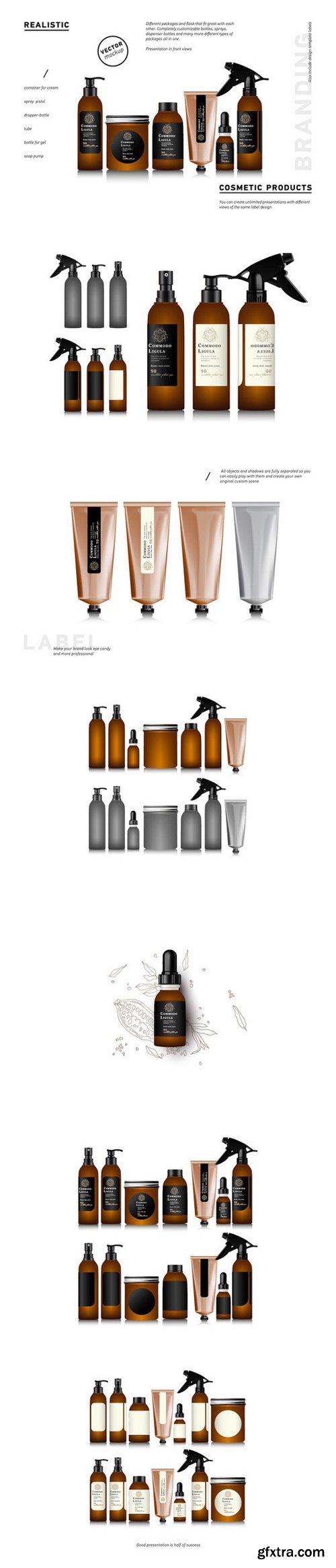 Cosmetic vector mockup bottle