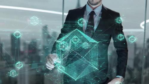 Videohive - Businessman with Training Hologram Concept - 24973648 - 24973648