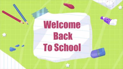 Videohive - Welcome Back To School In Doodle Style - 38873224 - 38873224