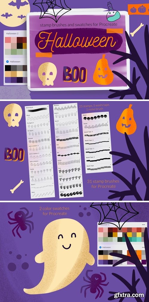 Halloween Stamps Brushes for Procreat NKNV7SY