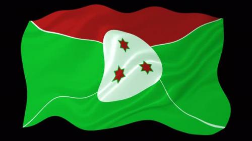 Videohive - Burundi Flag Waving Animated Black Background - 38898420 - 38898420