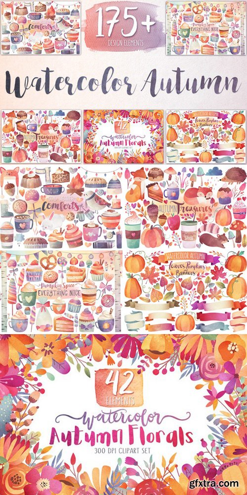 Watercolor Autumn & Winter Bundle