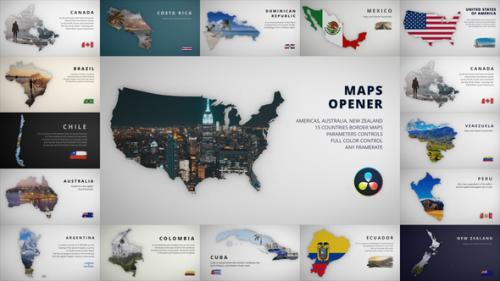 Videohive - Maps Opener - Americas | Australia | New Zealand - 38783736 - 38783736