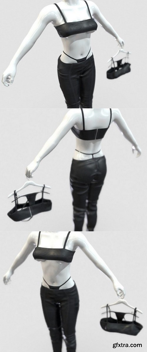 Leather Female Clothing 3D Model
