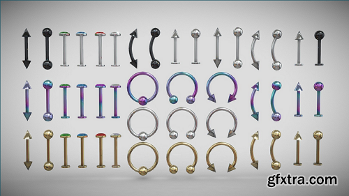 Piercings Pack / Earrings Pack 3D Model