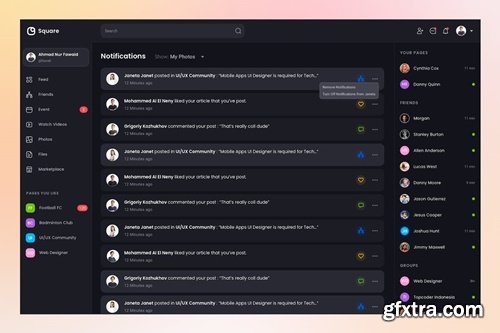 Dashboard Notification UI Kit 7DM98GK