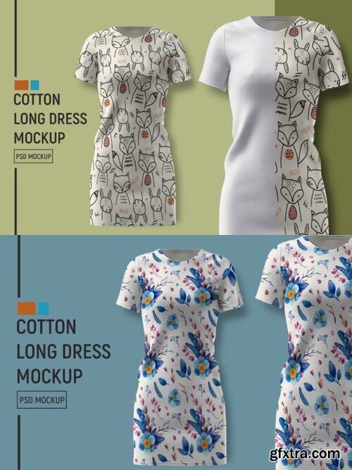 Cotton Long Dress Mockup