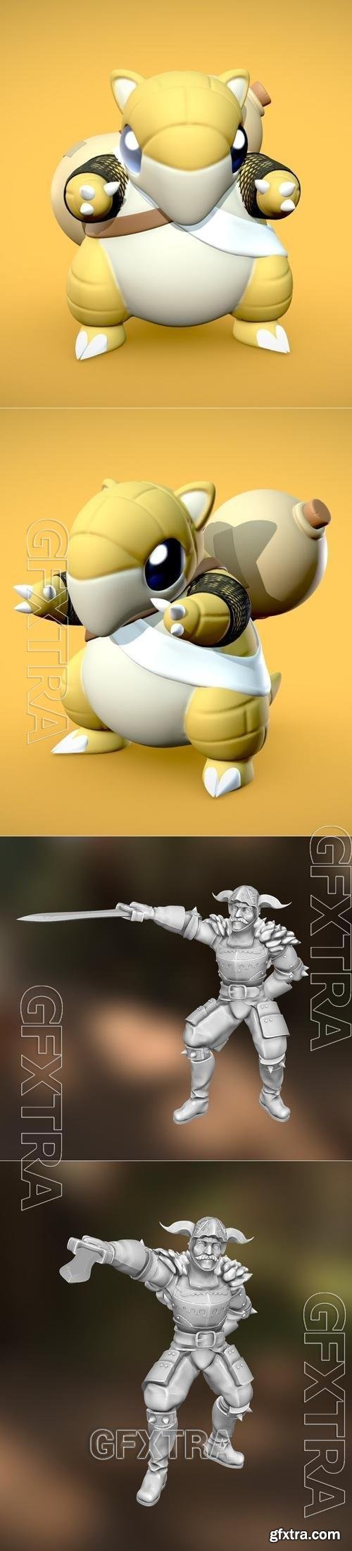 Gaffgarion and Sandshrew Gaara 3D