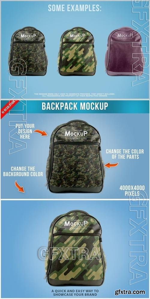 Backpack Mockup Front View Template SK3TYHR