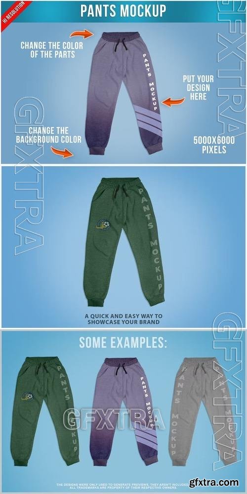 Pants Mockup Front View Template 6YFKB7H